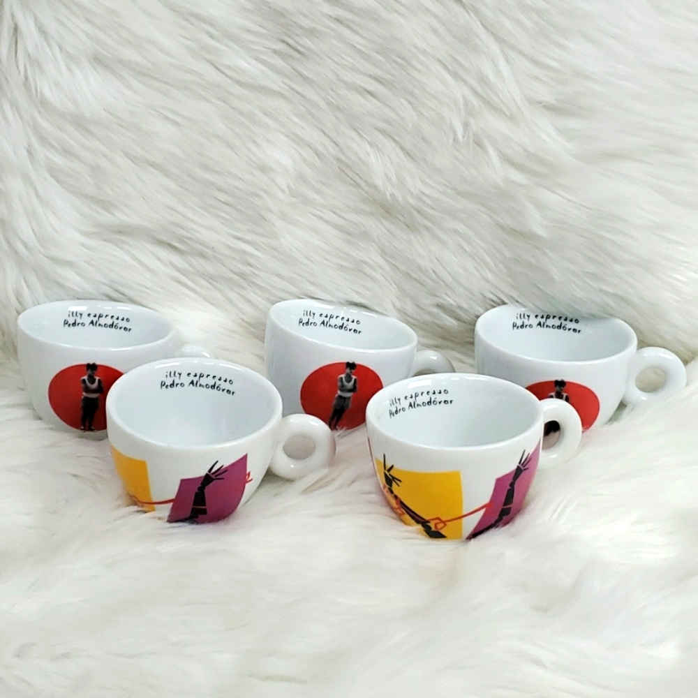 Illy Pedro Almodovar Expresso Bundle 5 mix cups 2009 art collection porcelain